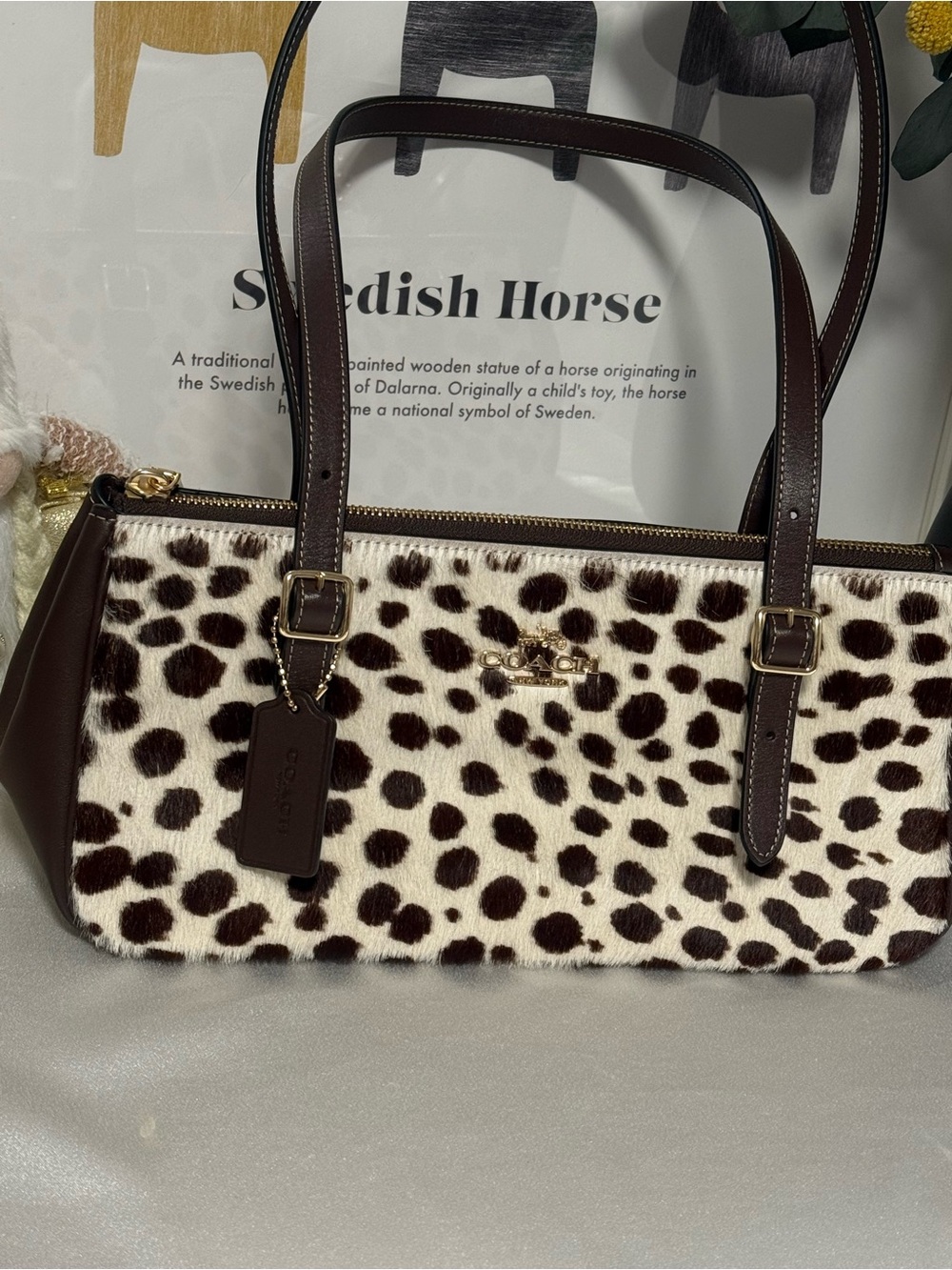 Coach Asher Haircalf Leopard Print Shoulder Bag NWT Just Released CES68 - Picture 2 of 10